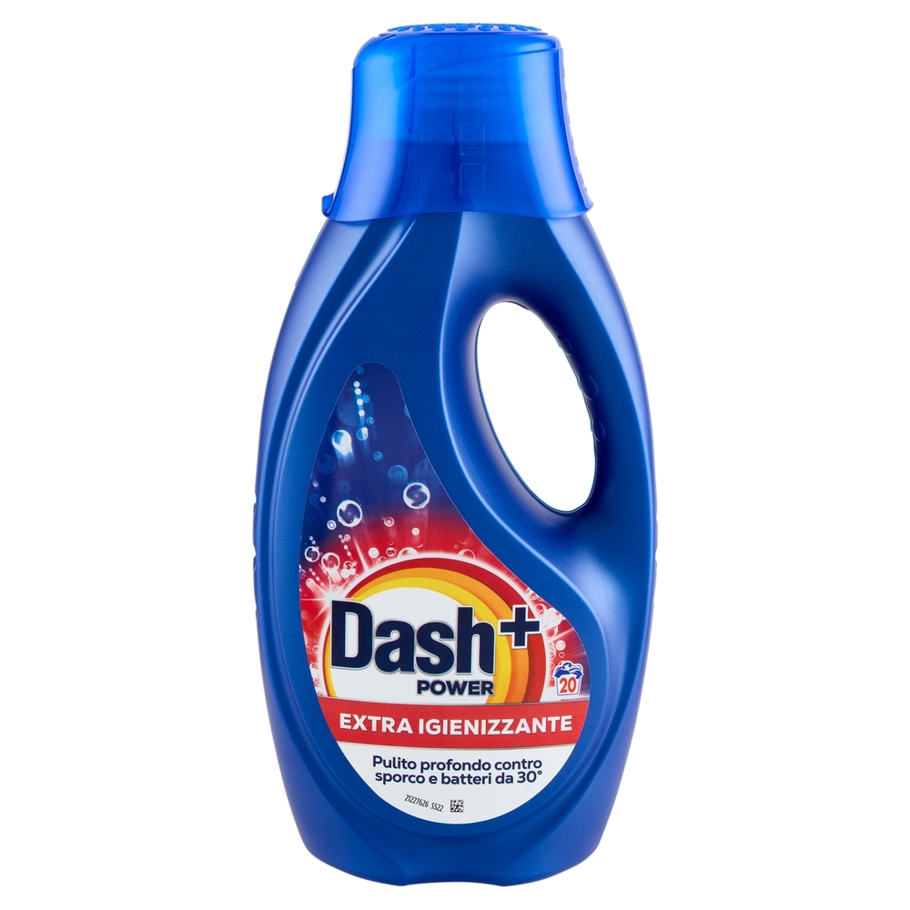 Dash Power Detersivo Liquido Lavatrice, Azione Extra-Igienizzante, 20 Lavaggi 900 ml